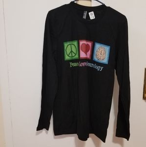 Nwt long sleeve tee peace love neurology brain